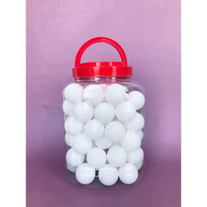 RAMBO 60Pcs Ping Pong Balls in Reusable Jar 40mm Standard Table Tennis Balls Bright Orange Classic White Washable Durable Plastic Ball for Training Beer Pong Party Games Raffle Toys Local Stock