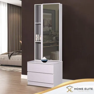 (Siap Pasang) Home Elite: Furniture Make Up Dressing Table/Mirror/Stool Meja makeup/Meja Solek with Drawer Perabot Murah