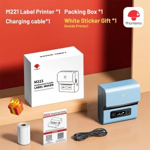 Phomemo M221 Portable Bluetooth Thermal Label Printer Support 20mm-80mm Print Width Mini Inkless Sticker Maker Machine Great For BarcodePrice TagNameDateClothes LabelsLogoJewelry Tags