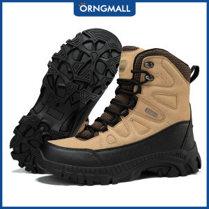 ORNGMALL Mens Hiking Boots High Quality Tactical Waterproof with Non slip Wear Resistant Sole Perfect for Military and Outdoor Use Size 39-47