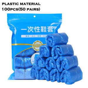 Quivlox 100pcs Disposable Non-woven Shoe Cover Anti-static Dust-proof Overshoes Indoor Carpet Floor Use Pelindung Kasut