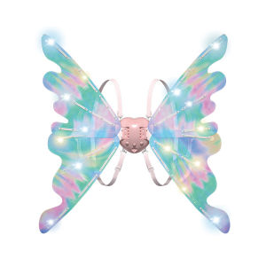 【SG Seller】DIY Assembly Electrical Butterfly Wings Electrical Moving Fairy Wings Butterfly Wings for Girl Glowing Shiny Transparent Princess Wings for Birthday Wedding and Christmas Dress Up Pet Glowing Wings