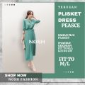 Long Dress Korea Ploi plisket lengan panjang wanita / Terusan Dres Kekinian Peacce - NOSH. 
