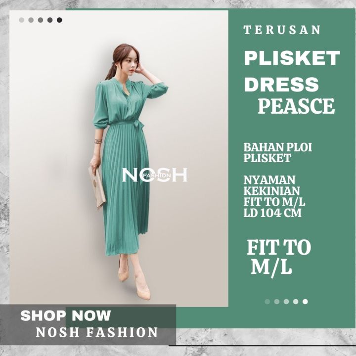 Long%20Dress%20Korea%20Ploi%20plisket%20lengan%20panjang%20wanita%20/%20Terusan%20Dres%20Kekinian%20Peacce%20-%20NOSH%20-%20Image%204