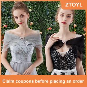 【ZTOYL】 Women Evening Party Shrug Solid Color Shawl Dress Cover Up Shoulder Cape For Weddings Party Lightweight Shoulder Cover Up