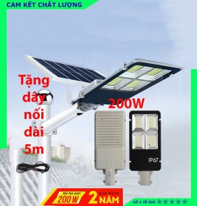 Đèn năng lượng mặt trời  bàn chải HC SOLAR LIGHT 200W 4 khoang Vỏ nhôm Tấm pin rời Ánh sáng trắng