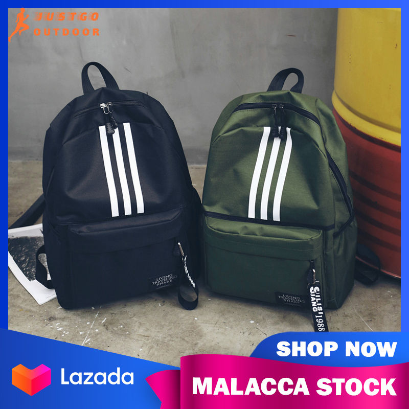 Travel Backpack Fashion Simple Solid Color Zipper Canvas Waterproof Schoolbag College Student Travel Hiking Backpack Sports Tote Beg