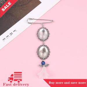 [COD] Wedding Bouquet Photo Charm DIY Pin Brooch Lacy Frame Charm Oval Picture Frame with Pendant for Bridal Wedding Party