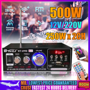 🇵🇭 500W Smart Digital 2CH HIFI Bluetooth 5.0 Stereo Audio Amplifier USB/TF/FM Radio Player Home Car Power Amplifier With Remote Control