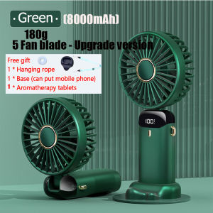 10000Mah Mini Fan Portable Rechargeable Digital-display Multi-gear Speed Handheld Hanging neck style with Battery