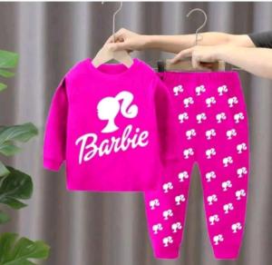 Setelan Anak Model Long Sleeve dan Celana Joger Motif Barbie Polkadot Usia 1-5 Tahun - Fashion Anak Terbaru
