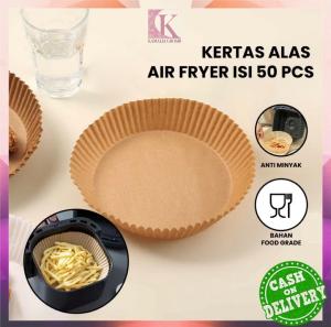 Kertas Air Fryer isi 50 Pcs Anti Lengket Sekali Pakai - Kertas Alas Airfryer
