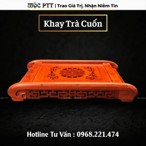 Khay Trà gỗ Hương Ta kích thước 45x27x7cm 53x33x7cm dùng trong phòng khách phòng làm việc.