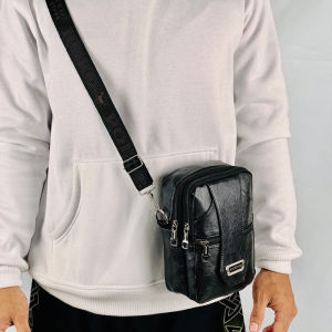 Tas Selempang Pria Import Kulit PU Leather Polo Amstar 2Fungsi ( Bisa dipakai di ikat pinggang )