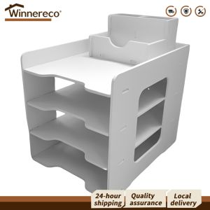 Multi-Compartment File Sorter and Storage Holder for Desk Organization with Adjustable Dividers in Classic Black Color