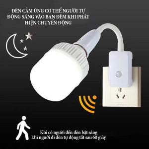 Đèn cảm ứng cơ thể người tự động sáng vào ban đêm khi phát hiện chuyển động công suất bóng đèn 9W ánh sáng vàng