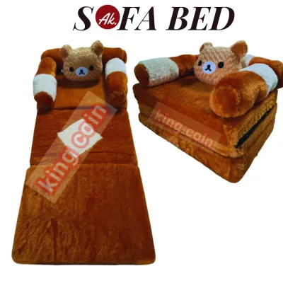 SOFA BED KARAKTER KASUR BULU SINGLE LIPAT MINIMALIS KURSI RUANG TAMU BUSA TEBAL UK 80 X 180 X 10 CM