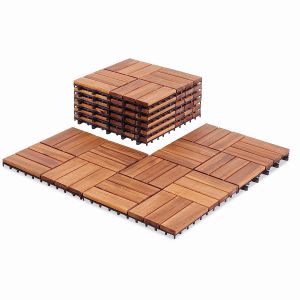 [XẢ HÀNG] Sàn gỗ tự nhiên vỉ nhựa ngòi trời - 1 tấm 6 nan - loại A xuất khẩu - CÓ SƠN PHỦ (MÀU NGẪU NHIÊN)