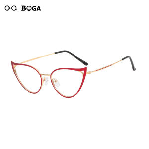 OQ BOGA 4 Colors Fashion Metal Cat Eye Frame Anti Blue Light Radiation Computer Glasses Women Men Eye Protection Eyewear