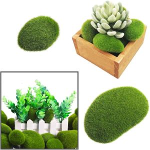 EO4MD Gardens Shop Window Floral Arrangements Diy Decoration Wall Decor Covered Stones Artificial Green Moss Ball Simulation Plant Artificial Moss Rocks Faux Green Moss
