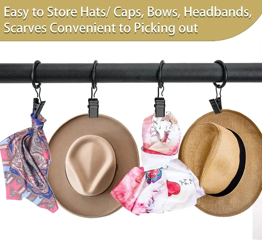 10PCS Curtain Rod Clips Window Shower Clamps Metal Bath Curtain Ring Hook  Retro Clothes Pegs Hanger Pole Buckle Accessories