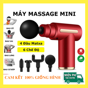 Máy Massage Cầm Tay Cổ Vai Gáy 6 Chế Độ Tốc Độ Cổng Sạc USB Type-C Miễn Phí 4 Đầu Phụ Kiện dq8