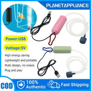 USB Aquarium Oxygen Air Pump Silent Air Compressor Aerator with Hose and Airstone for Fish Tank Aquarium
