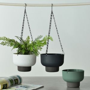 MAKERVY Self Watering Hanging Flower Pots Detachable Base White Green Grey Planter Creative Drainage Hanger Plant Basket Hanging Plants