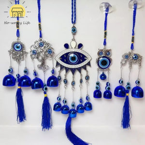 Evil Eye Wind Chimes Protection Hamsa Hand Elephant Owl Sunflower Lucky Turkish Blue Eye Bead Garden Front Door Bells