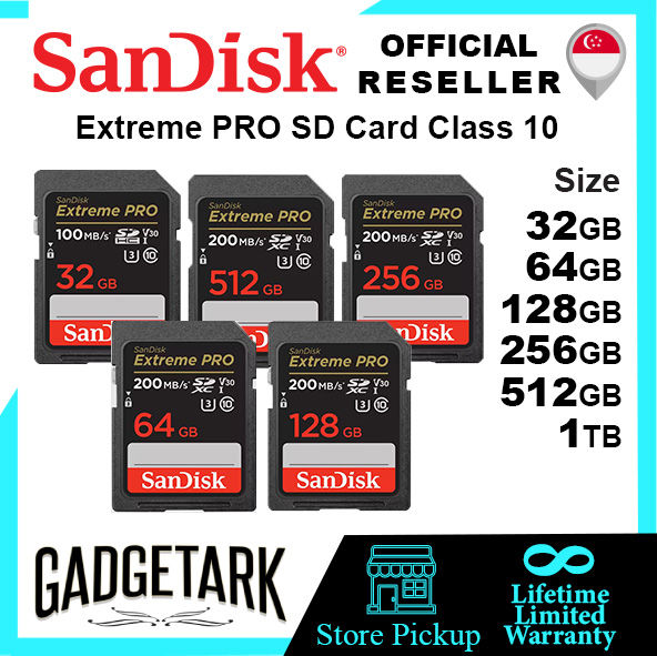 SanDisk Extreme Pro 32GB I 64GB I 128GB I 256GB I 512GB I 1TB SDHC UHS ...