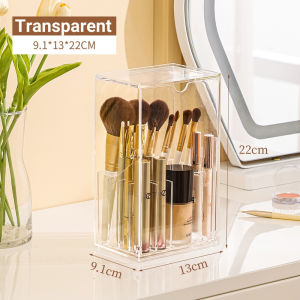 EmmAmy® Large Capacity Makeup Brush Storage Tube Dressing Table Lipstick Storage Rack Transparent