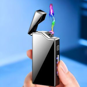 ( Shop Buôn Sỉ ) Bật điện tia plasma đen trơn bóng cao cấp JL339 có đèn hiển thị pin size 71mm full box