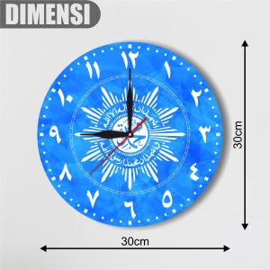 jam dinding logo custom bahan MDF