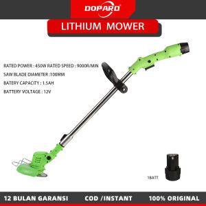 Mesin pemotong rumput portabel tanpa kabel dengan baterai litium