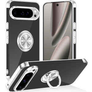 Cho Google Pixel 10 Pro Xl Rõ Ràng Trường Hợp Với 360 Chân đế xoay Nhẫn Chủ Chân Đế mạ TPU mềm Bumper Trọng Lượng Nhẹ Mỏng vỏ điện thoại Cho Google Pixel 10 Pro Trường Hợp Pixel 10 Trường Hợp pixel 9 Pro xl/9A/8 Pro/8A/7 Pro/7A