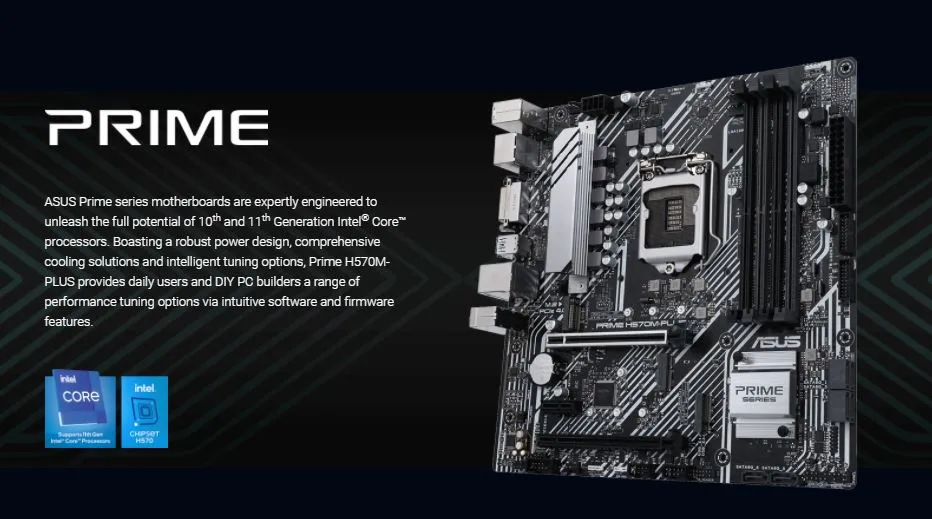 ASUS Prime H570M-Plus H570 LGA1200 MOTHERBOARD + Intel 11TH GEN