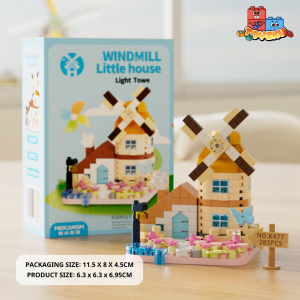 Mekansm Windmill Little House Cute Nano Bricks DIY Assemble Toys Street View Four Season Gift Kids