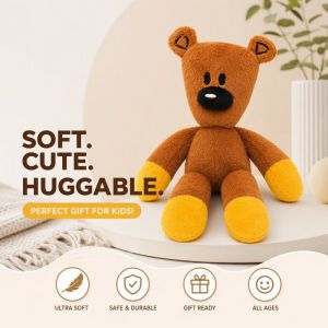 Plush Teddy Bear Toy Mr Bean Cartoon Doll Soft Fluffy Huggable Home Decor Birthday Gift