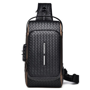 BISA COD Tas Selempang Pria Anti Maling Shoulder Bag USB Port Anti Air