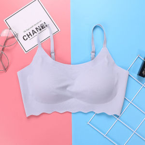 Lizida Women Ice Silk No Steel Ring Seamless Gather Bra Sleep Yoga Sports Vest Underwear