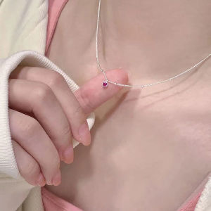 Salime Necklace Pendant For Women Jewelry Love Necklace Small Mini Red Heart Pendant Simple Heart Shaped Collar