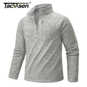 TACVASEN Mens Quarter Zip Pullover Long Sleeve Thermal Fleece Sweater Lightweight Casual Golf Sweatshirt with Zipper Pocket2026