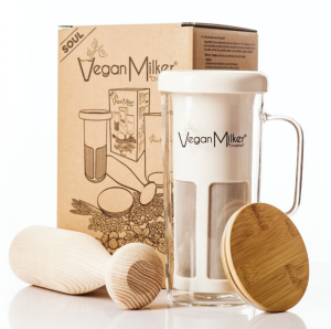 CHUFAMIX Vegan Milker Soul with Wooden Mortar & Glass Jug Bamboo Lid Stainless Steel Mesh BPA Free Made in Spain Blender Not Included 1-2 Days Delivery SG