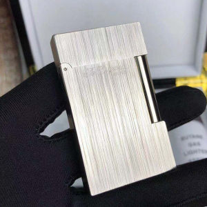 Hộp Quẹt Bật Lửa Dupont Xước Mịn D192T Màu Bạc Sang Trọng - Dùng Gas Đá Cao Cấp