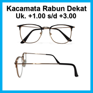 Kacamata Plus Rabun Dekat Khusus Untuk Mata Rabun Jarak Dekat Untuk Lansia Orangtua Pria Wanita Frame Besi Warna Gold Kehitaman Model Clubmaster Kotak Ready Ukuran +1.00 s.d +3.00 - MURAH MERIAH