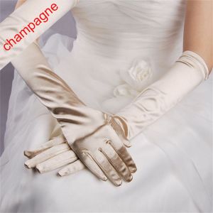 SIXIS Kinh điển Tiệc tối Cô dâu Phụ kiện trang phục dạ hội Găng tay dài bằng ngón tay Găng tay cưới Satin căng cổ tay