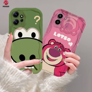 (Lokal Ready) PENGER Casing hp Redmi Note 12 Pro  Redmi A2 A1 Redmi 10 2022 9 12C 10C 9A 10A 9C Note10 5G 10s Note11 11s Note8 Note9s Note 8 3D Wavy Curved Edge Cute Dinosaurus Strawberry Bear Lotso Case Cover