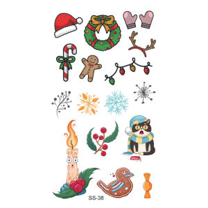 2026 New Christmas Tattoo Sticker Waterproof Childrens Cartoon Facial Elk One-Time Tattoo Sticker
