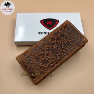 Rush Rider Long Clutch Wallet Zip Full Grain Cow Leather Purse
