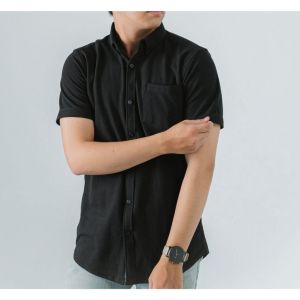 2PCS 50 RIBU | Kemeja Pria Lengan Pendek Polos Soft Katun Nyaman Di Pakai